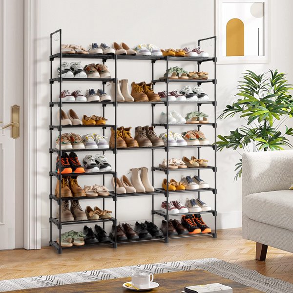 9 Tiers Shoe Rack Storage Organizer Shoe Shelf Organizer for Entryway Holds 50-55 Pairs Shoe; Stackable Shoe Cabinet Shoe Rack 9 Tiers Shoe Rack Storage Organizer Shoe Shelf Organizer for Entryway Holds 50-55 Pairs Shoe; Stackable Shoe Cabinet Shoe Rack