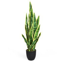35.5" Indoor-Outdoor Decoration Fake Artificial Snake Plant