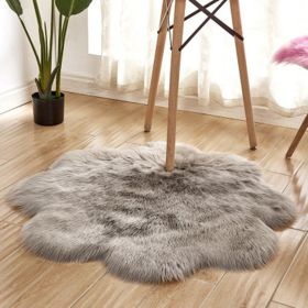 Fluffy 6cm Plush Carpet Fuzzy Wool Floor Mat Multicolor Flowers Clouds Soft Living Room Bedroom Aldult Child Kids Fashion Lovely (Color: light grey, size: 45*45cm)