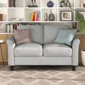 Living Room Furniture Love Seat Sofa Double Seat Sofa (Loveseat Chair) (Color: Light Gray)